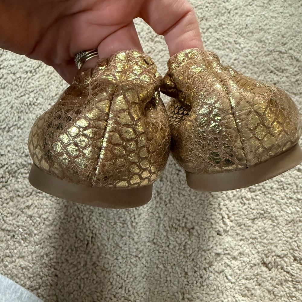 Tory Burch Metallic Gold Loafers - Picture 5 of 8